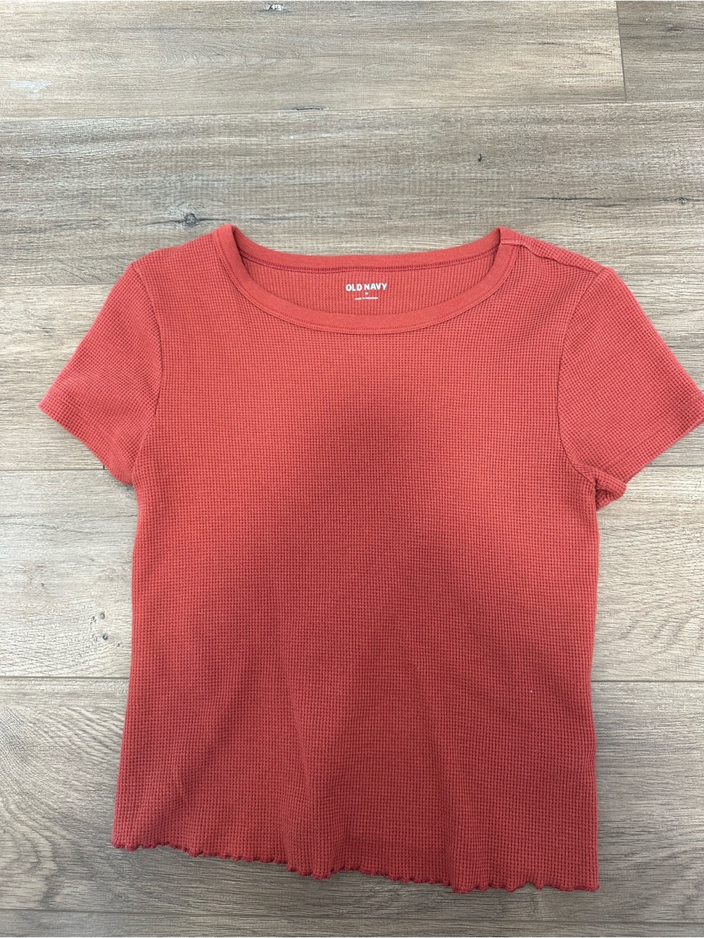 Old Navy Waffle Knit Short Sleeve Top - Coral